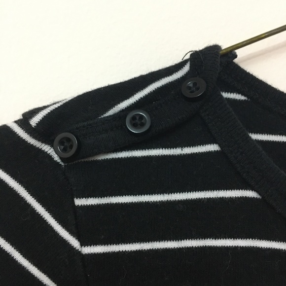 Striped Blue and White Top with Buttons - Picture 5 of 5
